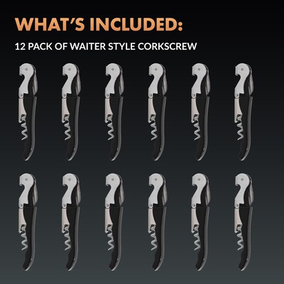 Newhouse Waiter Style Corkscrew Wine Opener, 12/Pack (NHWC-001-12PK)