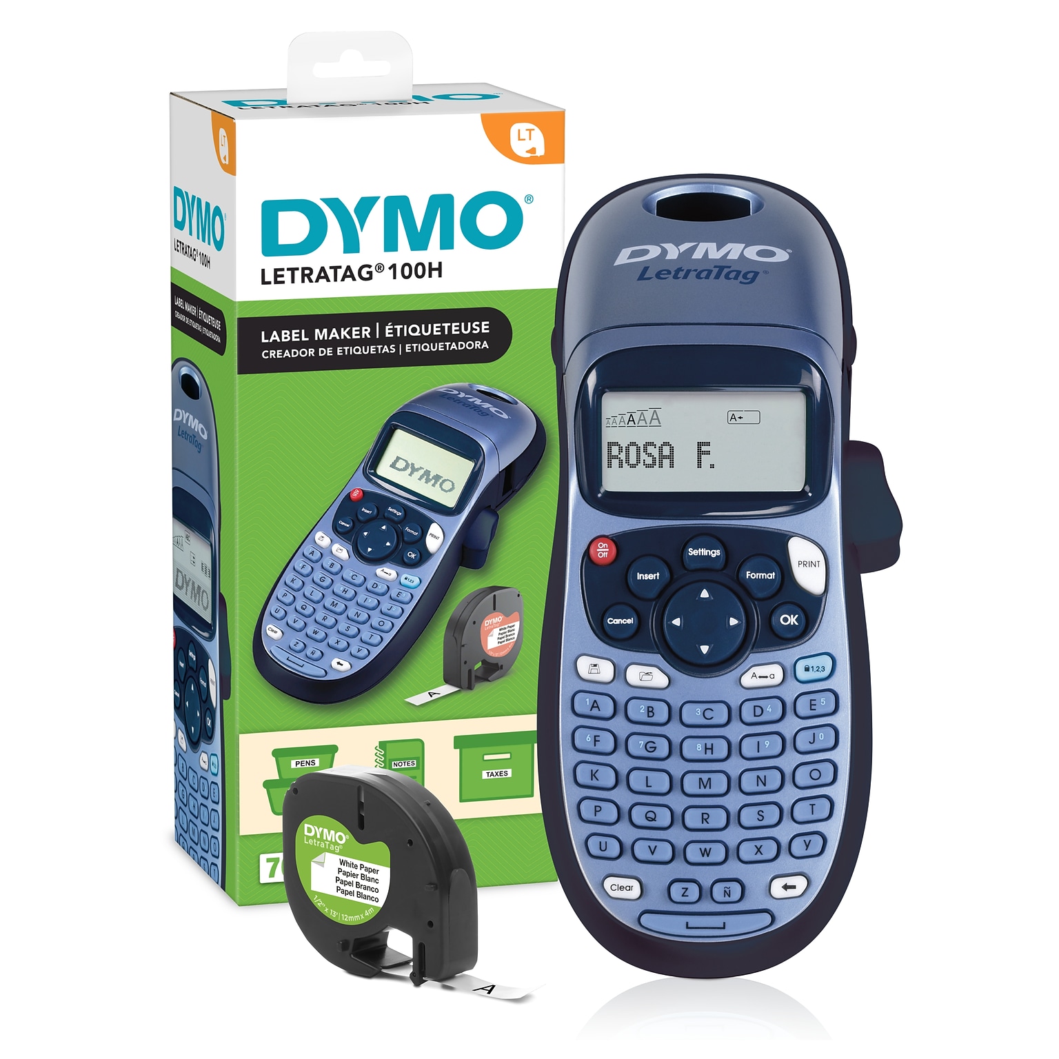 DYMO LetraTag 100H Handheld Label Maker, 13 Character LCD Screen, Blue, (2174534)
