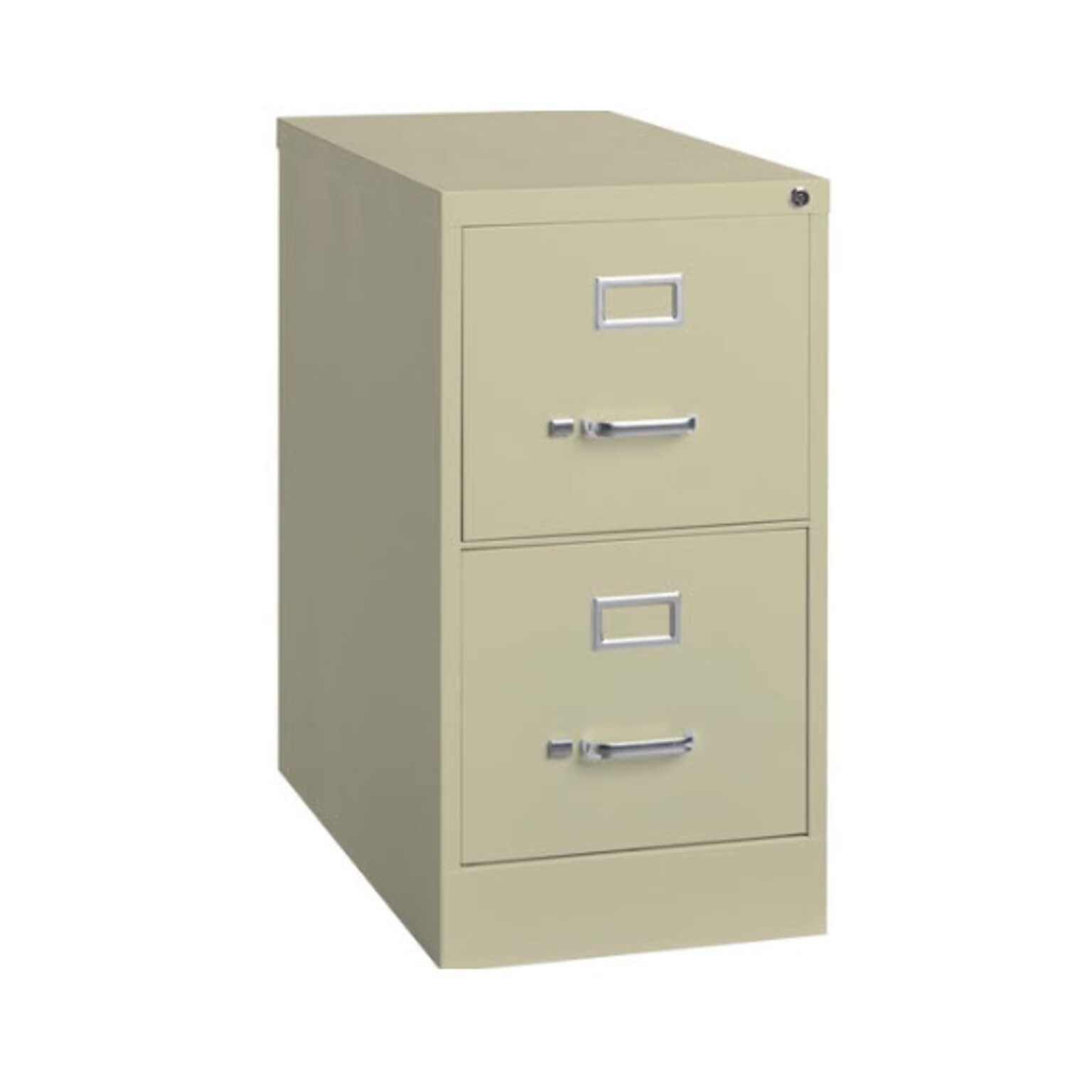 Lorell Fortress Series 2-Drawer Vertical File Cabinet, 15W x 25D x 28.4H, Putty (LLR60655)
