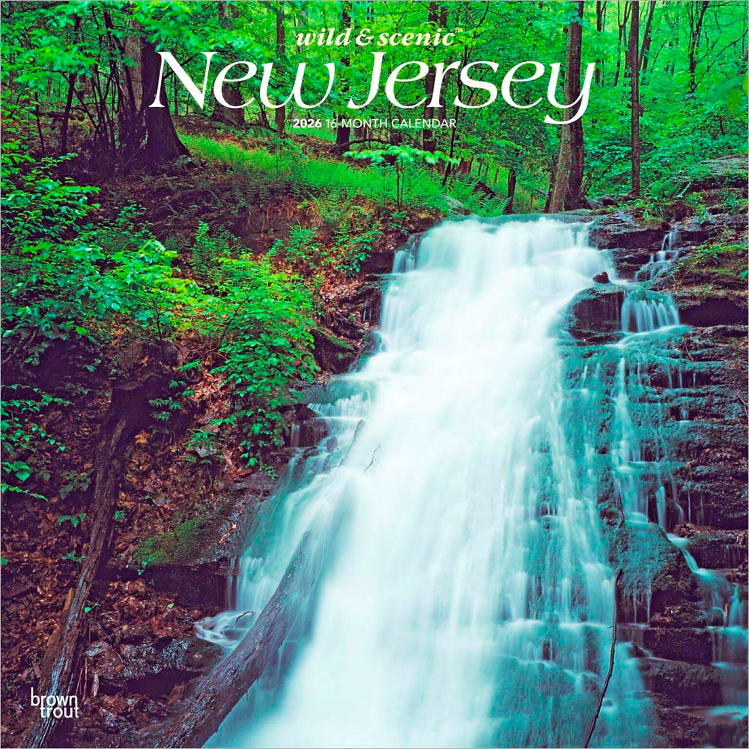 2026 BrownTrout New Jersey Wild & Scenic 12 x 12 Monthly Wall Calendar (9798330704842)