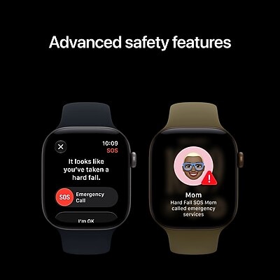 Apple Watch Series 12 GPS Smartwatch, 42mm, Black Aluminum Case with Sport Band, Medium/Large (MJEC4LS/A)