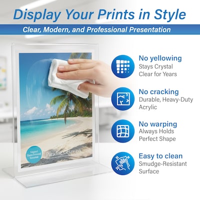 Azar 8.5" x 11" Sign Holder, Desktop/Countertop, Bottom Loading, Plastic, 3/Pack (152430-3PK)