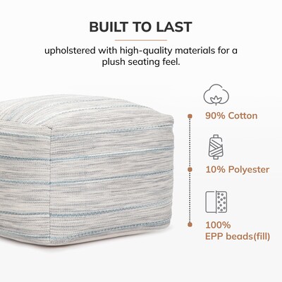 Anji Mountain Joya Gray Fabric Rectangular Pouf Ottoman (AMBPF034-2014)