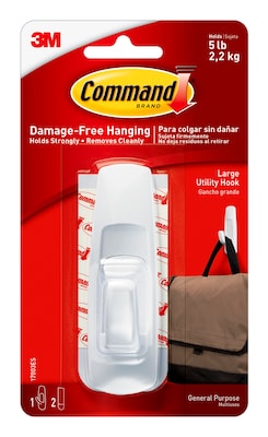 Command Large Utility Hook, White (17003-ES)