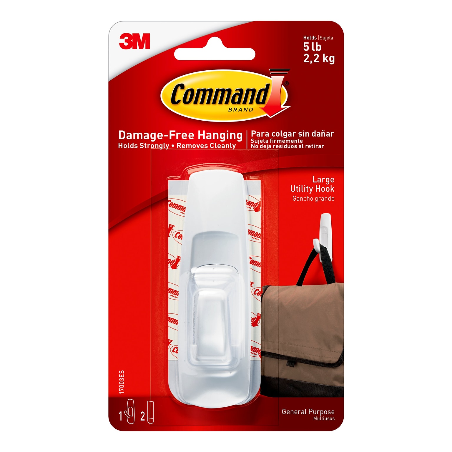 Command Large Utility Hook, White (17003-ES)