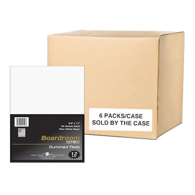 Roaring Spring Paper Products Boardroom Notepad, 8.5 x 11, White, 50 Sheets/Pad, 12 Pads/Pack, 6 Packs/Carton (24526)