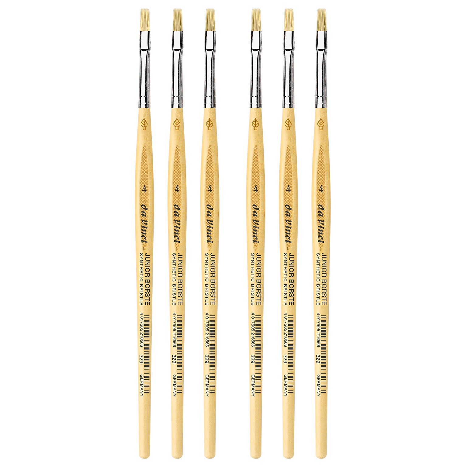 da Vinci JUNIOR BORSTE Tempera Synthetic Student Flat Brush, 6 Brushes/Pack (DVXVA3294-6)