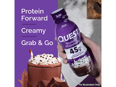 Quest Chocolate Protein Milkshake, 14 oz., 12 Bottles/Carton (QRTDHPCH12M1)
