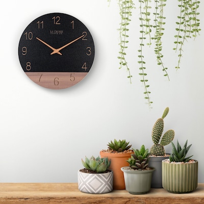 La Crosse Clock 12" Dark Sierra Wood Analog Quartz Wall Clock (404-3630C)