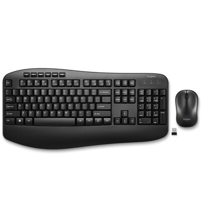 Staples TECH Wireless Keyboard and Mouse Combo, Quiet Typing, Optical Mouse, Black