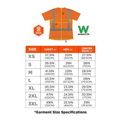 Ergodyne GloWear 8274 High Visibility Short Sleeve Women’s T-Shirt, ANSI Type R Class 2, Orange, Large (22084)