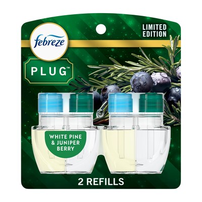 Febreze Plug Air Freshener Scented Oil Refill, White Pine & Berry, 0.87 oz., 2/Pack (03424)