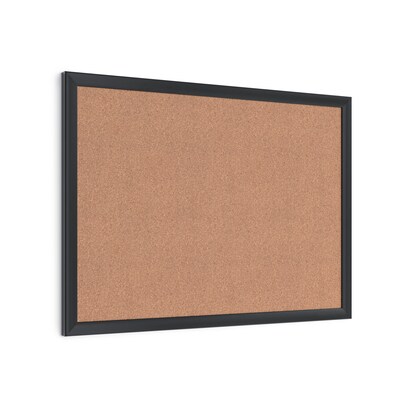 U Brands Cork Bulletin Board, Black Frame, 2' x 1.5' (2879U00-01)
