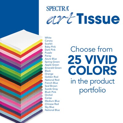 Spectra Deluxe Bleeding Art Tissue, 20" x 30", National Red, 24 Sheets/Pack (P0059182)
