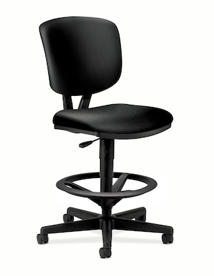 HON Volt SofThread Leather Computer and Desk Stool, Black (HON5705SB11T)