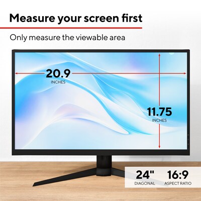 Staples TECH Blue Light Filter for 24” Widescreen Monitor (16:9) (ST63416)