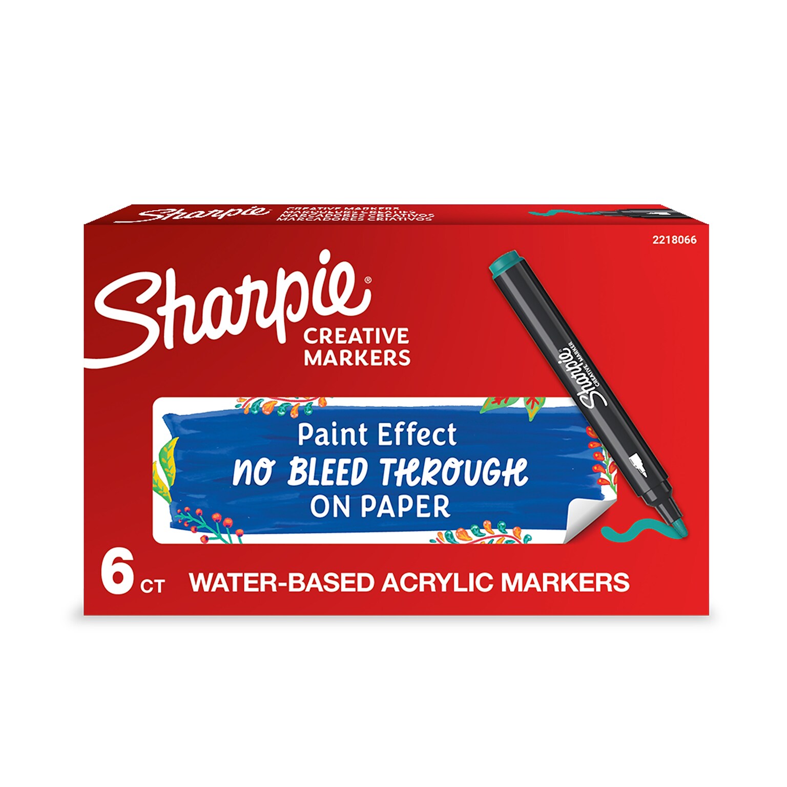 Sharpie Water-Based Creative Markers, Bullet Tip, Green, 6/Pack (2218066)