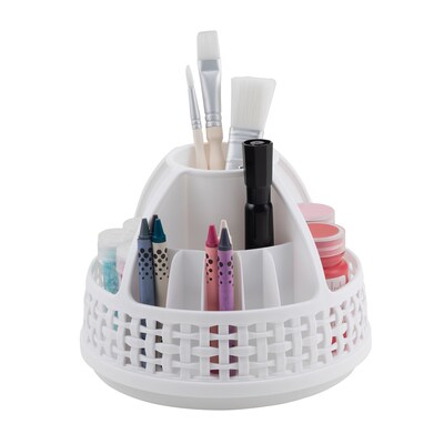 Thinkspace 8-Compartment Rotating Weave Organizer, White, 2/Pack (AVT38869-2)