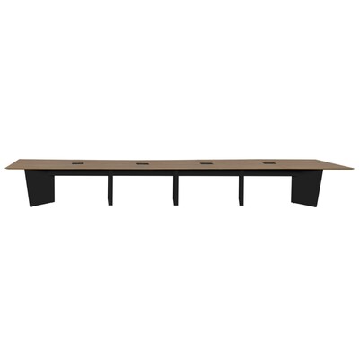 Regency Array 240"W x 48"D Conference Table with Grommet, Noble Oak/Black (ACT24048NOBK)