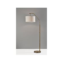Simplee Adesso Max 66 Antique Brass Floor Lamp with Off-White Drum Shade (SL1140-21)