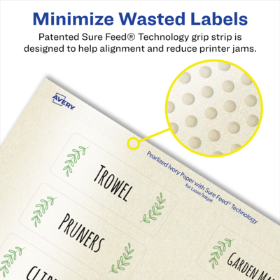 Avery Pearlized Ivory Rectangle Multipurpose Labels, 1" x 2-5/8", Ivory, 1600/Box (94201)