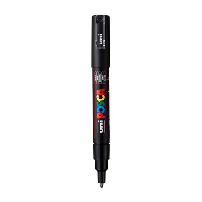 POSCA PC-1M Water Based Paint Marker, Extra Fine Bullet Tip, Black, 3/Pack (UBCPC1MBLACK-3)