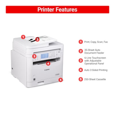 Canon imageCLASS MF287dw Wireless Black & White Laser Printer, All-In-One, Print, Scan, Copy, Fax (6354C011)