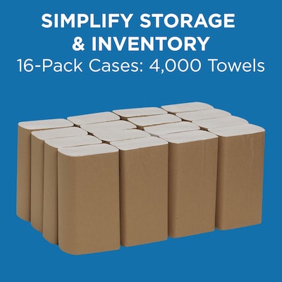 Pacific Blue Basic Multifold Paper Towels, 1-ply, 250 Sheets/Pack, 16 Packs/Carton (20204)