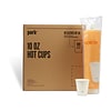Perk™ Paper Hot Cups, 10 oz., White, 50/Sleeve, 10 Sleeves/Carton (PK59143CT)
