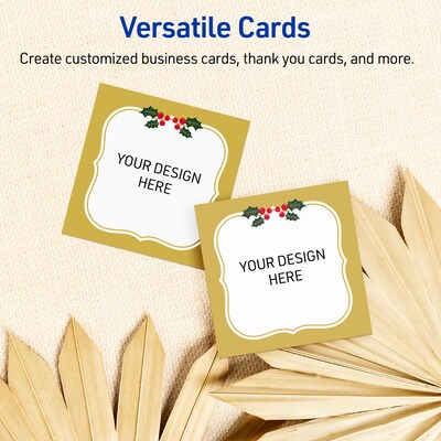 Avery Gold-Metallic Berries Matte Blank Card, White, 120/Pack (S00-FGT)