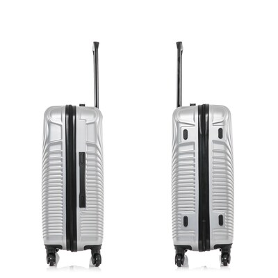 DUKAP Inception 25.98" Hardside Suitcase, 4-Wheeled Spinner, TSA Checkpoint Friendly, Silver (DKINC00M-SIL)