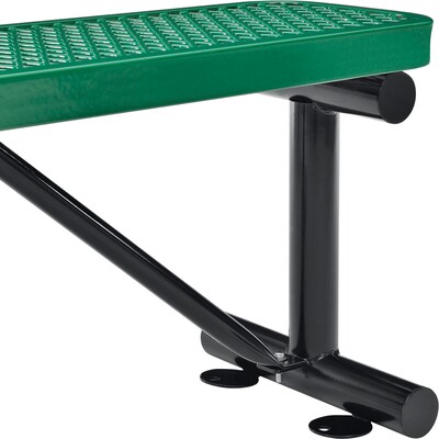 Global Industrial 4' Outdoor Steel Flat Bench, Expanded Metal, Green (695741GN)