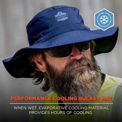 Chill-Its 8939 Cooling Bucket Hat, Navy (12665)