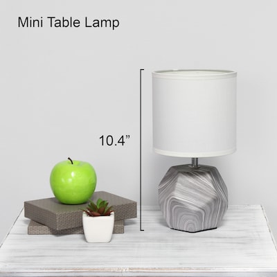 Simple Designs Geometric Prism Mini 10.24" LED Table Lamp, Marbled (LT2065-MBL-LB)