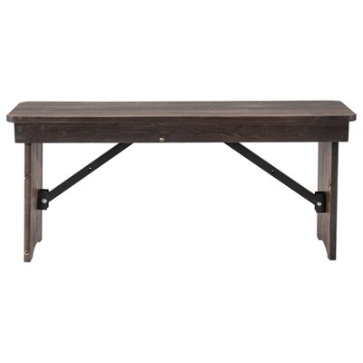 Flash Furniture HERCULES Solid Pine 2-Seat Folding Farm Bench, Mahogany (XAB40X12MG)