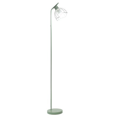 Simple Designs Sleek Essentials 54.5 Metal Floor Lamp with Wire Cage Shade, Sage Green (LF1050-SGE)