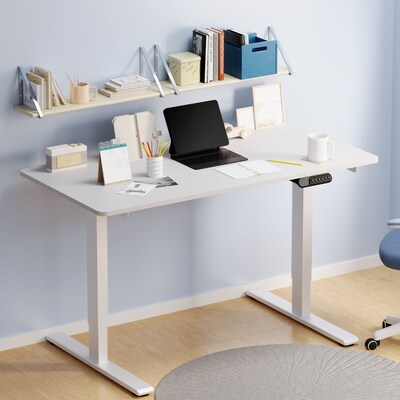 FlexiSpot ET262 48"W Electric Adjustable Standing Desk, White (4S-S09010084)