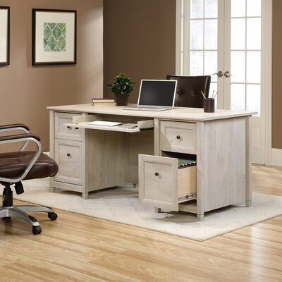 Sauder Edge Water Executive Desk, Chalked Chestnut (418795)