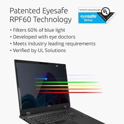 Kensington Eyesafe Blue Light Privacy Screen Filters, 16", 16:10 Ratio (ES160A1610A)