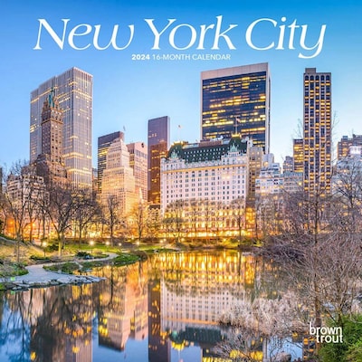 2024 BrownTrout New York City 7 x 14 Monthly Wall Calendar (9781975464240)