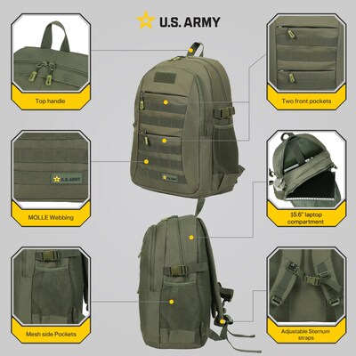 US Army ZULU Laptop Backpack, Large, Tactical Green (USBZUL18GRN)