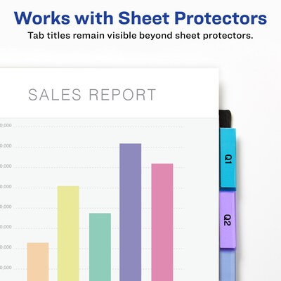 Avery Big Tab Insertable Plastic Dividers with 2 Pockets, 5 Tabs, Two-Tone Multicolor (11982)