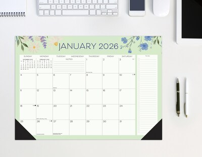 2025-2026 Willow Creek Wildflowers 17" x 12" Academic Monthly Desk Pad Calendar, Multicolor (56967)