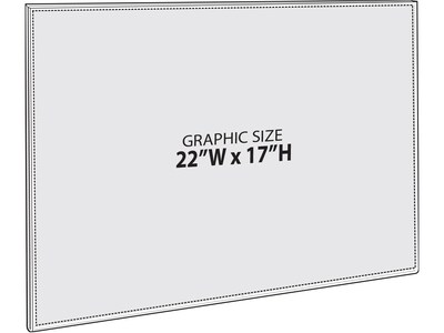 Azar Sign Holder, 22" x 17", Horizontal, Wall Mounted, Clear Acrylic, 2/Pack (122038-2PK)