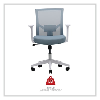 Alera® Fixed Arm Fabric Task Chair, Seafoam Blue (ALEWS42B77)