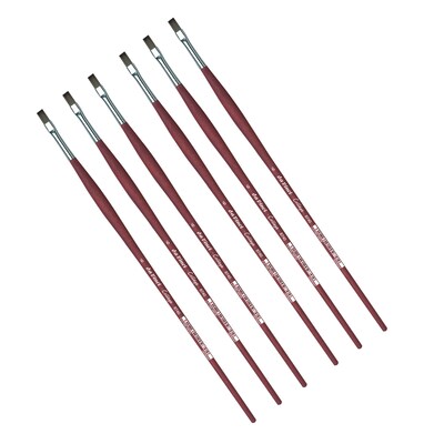 da Vinci COLLEGE Oil and Acrylic Synthetic Bristle, Flat Brush, 6/Bundle (DVXVA87406-6)
