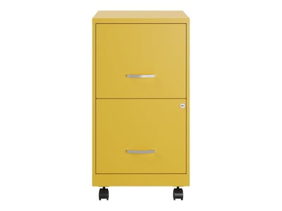 Space Solutions SOHO Smart File 2-Drawer Mobile Vertical File Cabinet, Letter Size, Lockable, Goldfi