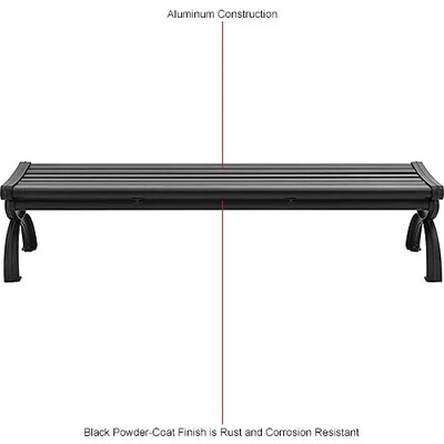 Global Industrial 6' Aluminum Park Bench, Black (436977BK)