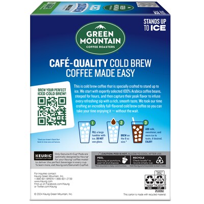 Green Mountain Coffee Roasters Iced Cold Brew Orginal Black Keurig® K-Cup® Pods, 20/Box  (5000372042)