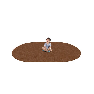 Joy Carpets Endurance Polyester 6' x 9' Oval Machine Tufted Rug, Brown (80QQ-10)